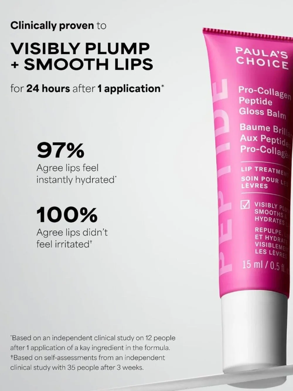 Paula's Choice Pro-Collagen Peptide Gloss Lip Balm 15ml NEW UNUSED